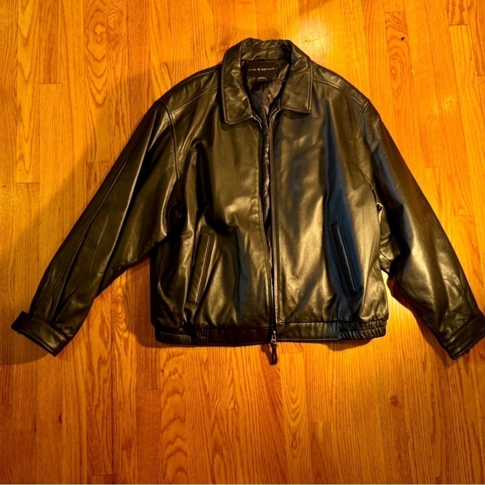 Croft & Barrow Never Worn Leather Black Jacket, so Hot!​